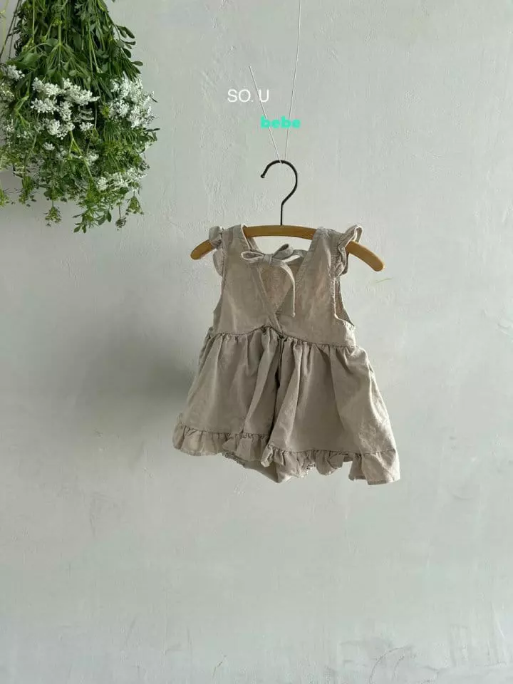 So U - Korean Baby Fashion - #babylifestyle - Back Ribbon Wing Bodysuit