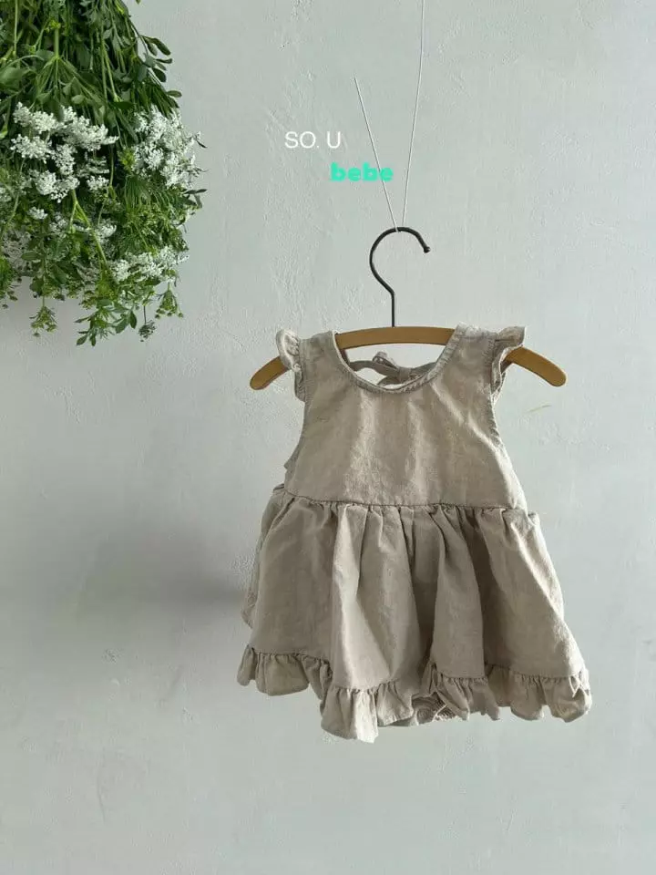 So U - Korean Baby Fashion - #babyoninstagram - Back Ribbon Wing Bodysuit - 2
