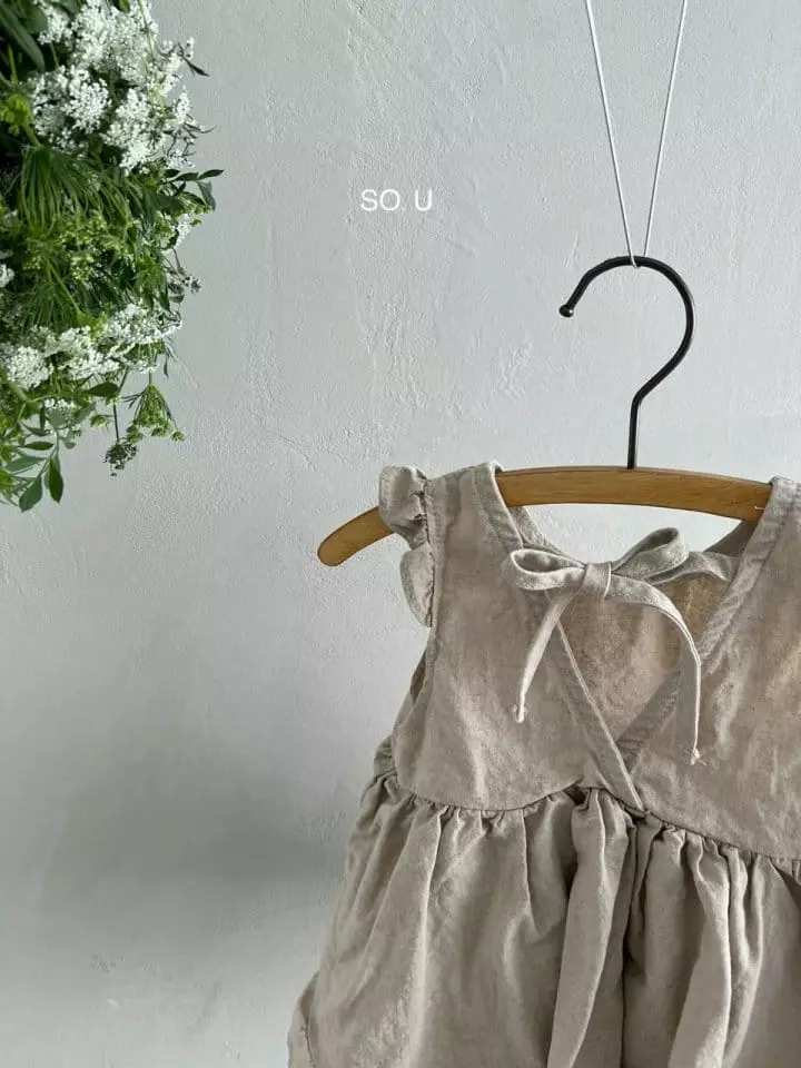 So U - Korean Baby Fashion - #babyootd - Back Ribbon Wing Bodysuit - 3