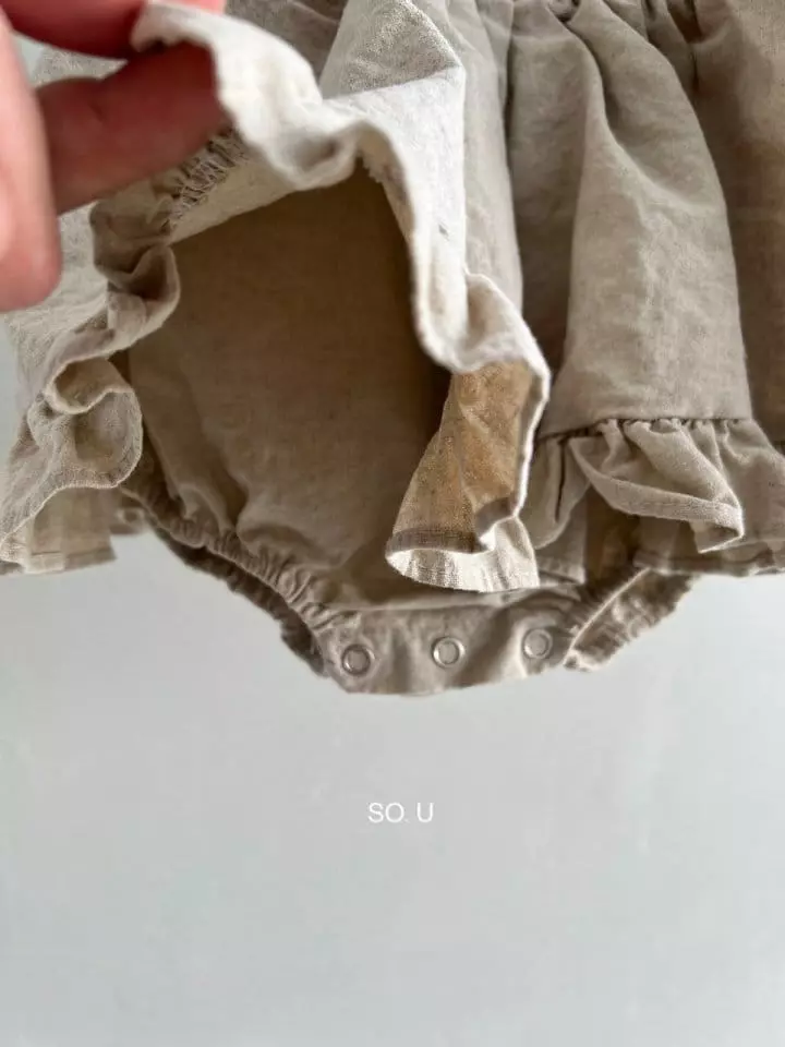 So U - Korean Baby Fashion - #babyootd - Back Ribbon Wing Bodysuit - 4