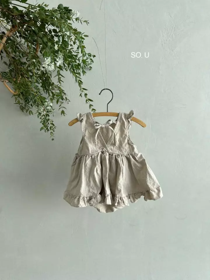 So U - Korean Baby Fashion - #babyoutfit - Back Ribbon Wing Bodysuit - 5
