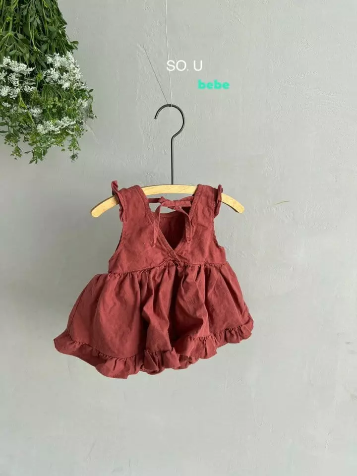 So U - Korean Baby Fashion - #onlinebabyshop - Back Ribbon Wing Bodysuit - 8