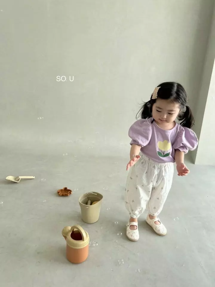 So U - Korean Children Fashion - #childofig - Flower Puff Sleeves Tee - 7
