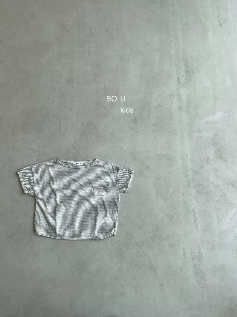 So U - Korean Children Fashion - #childofig - Stripes Piping Pocket Tee - 11
