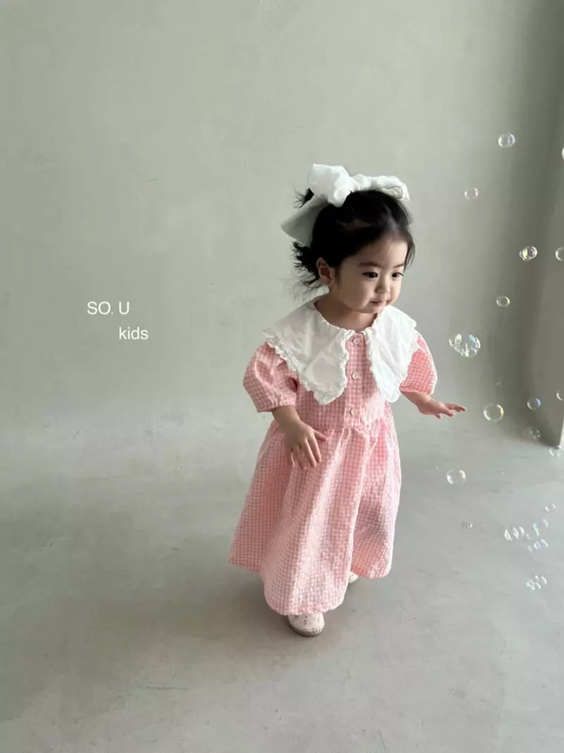 So U - Korean Children Fashion - #discoveringself - Sailor Check One-piece