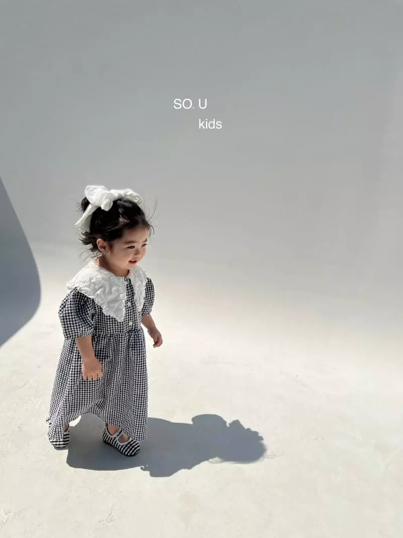 So U - Korean Children Fashion - #kidzfashiontrend - Sailor Check One-piece - 5