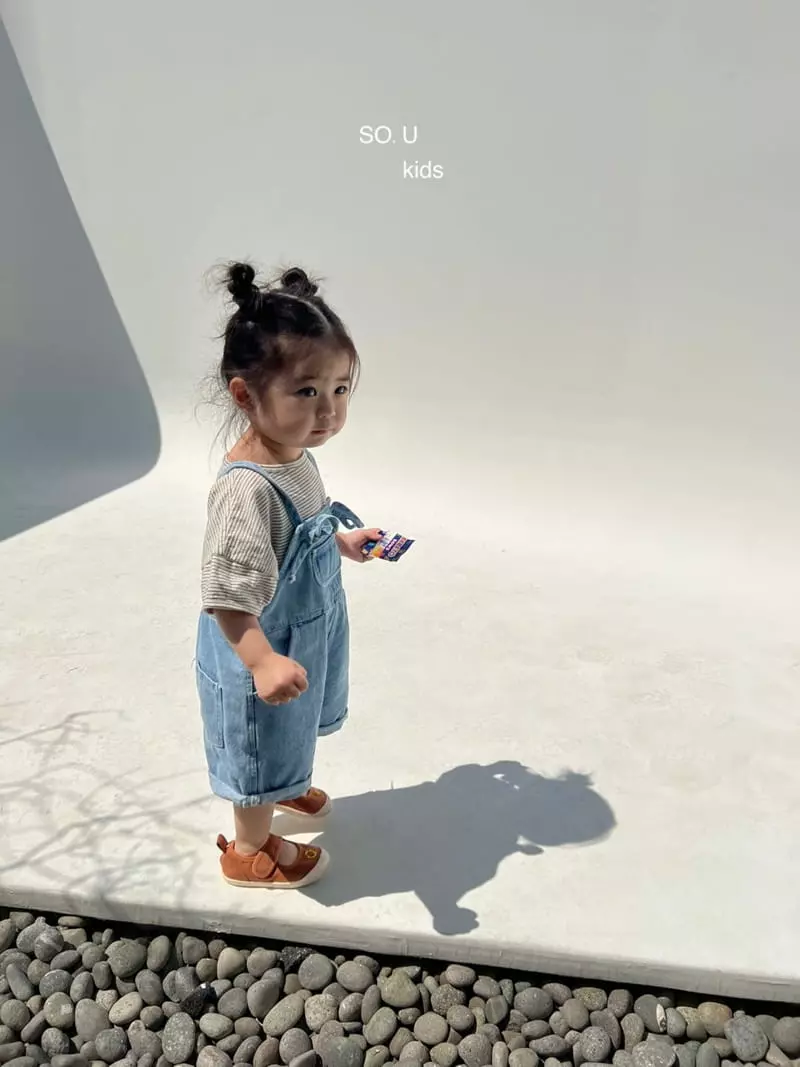 So U - Korean Children Fashion - #kidzfashiontrend - Stripes Piping Pocket Tee - 2