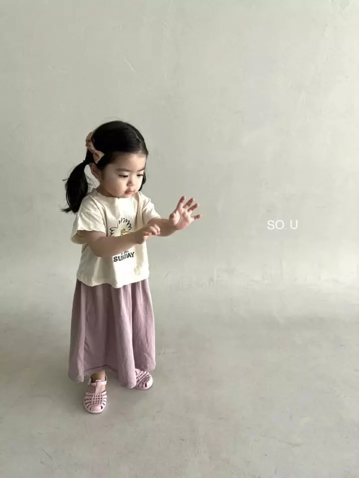 So U - Korean Children Fashion - #littlefashionista - Natural Long Skirt