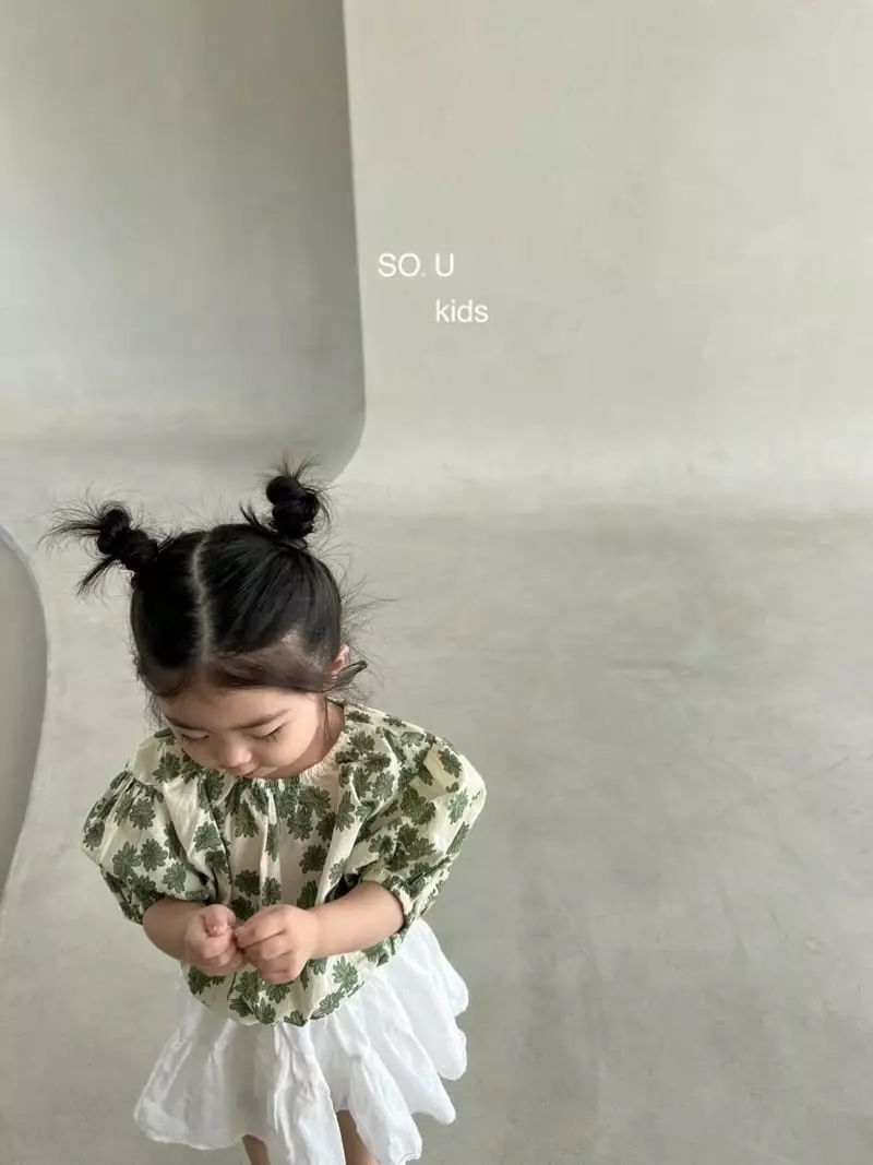 So U - Korean Children Fashion - #littlefashionista - Flower Crop Blouse - 5