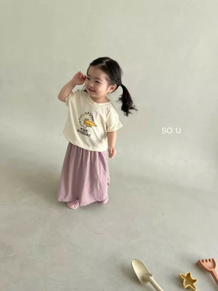 So U - Korean Children Fashion - #magicofchildhood - Natural Long Skirt - 2