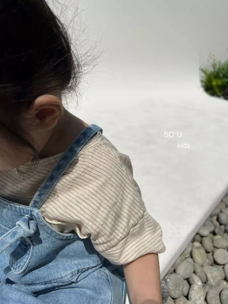 So U - Korean Children Fashion - #magicofchildhood - Stripes Piping Pocket Tee - 5