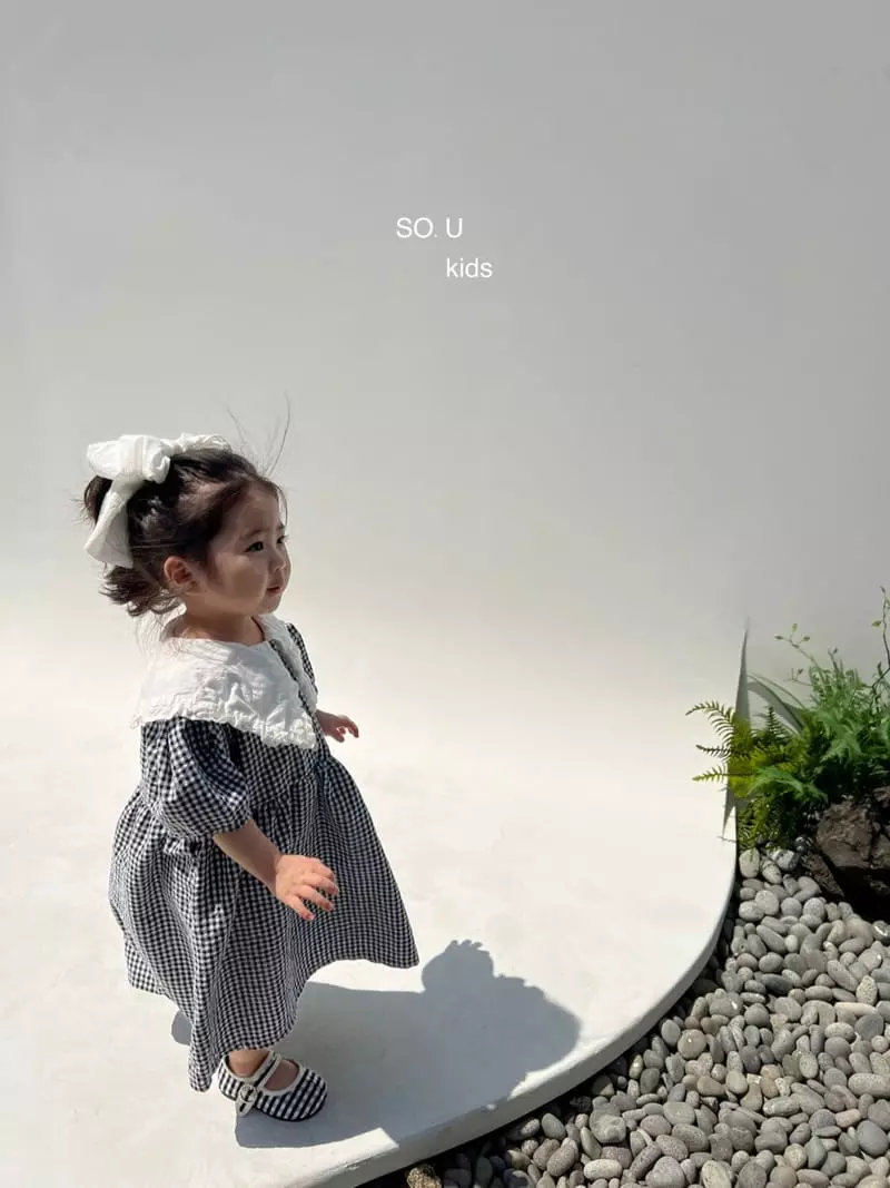 So U - Korean Children Fashion - #minifashionista - Sailor Check One-piece - 9