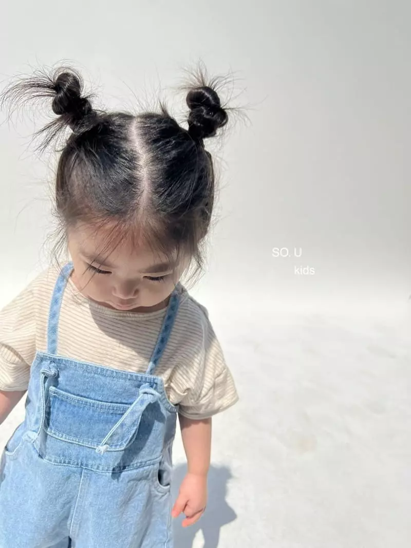 So U - Korean Children Fashion - #minifashionista - Stripes Piping Pocket Tee - 6