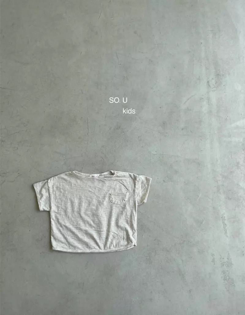 So U - Korean Children Fashion - #stylishchildhood - Stripes Piping Pocket Tee - 10