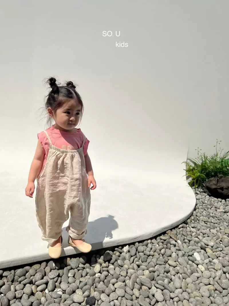 So U - Korean Children Fashion - #todddlerfashion - Shrring String Jumpsuit - 5