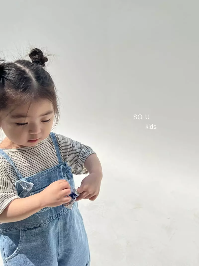 So U - Korean Children Fashion - #todddlerfashion - Stripes Piping Pocket Tee - 8