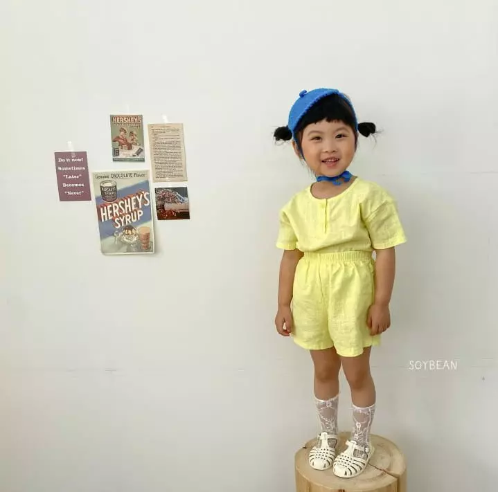Soybean - Korean Children Fashion - #Kfashion4kids - Washing Linen Top Bottom Set - 11