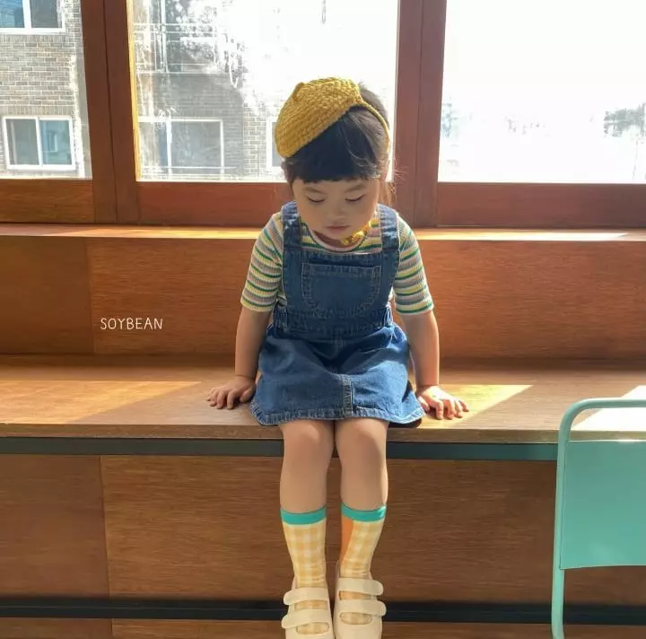 Soybean - Korean Children Fashion - #Kfashion4kids - Denim Dungarees Skirt - 5