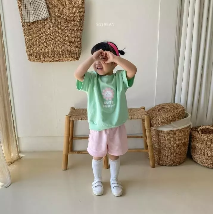 Soybean - Korean Children Fashion - #childofig - Flower Puppy Top Bottom Set - 7