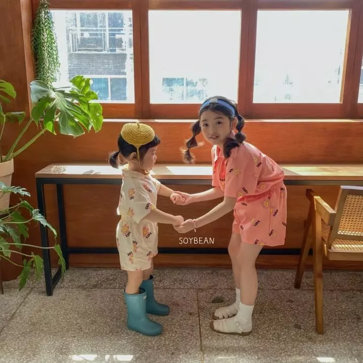 Soybean - Korean Children Fashion - #childrensboutique - Washing Smile Top Bottom Set - 5