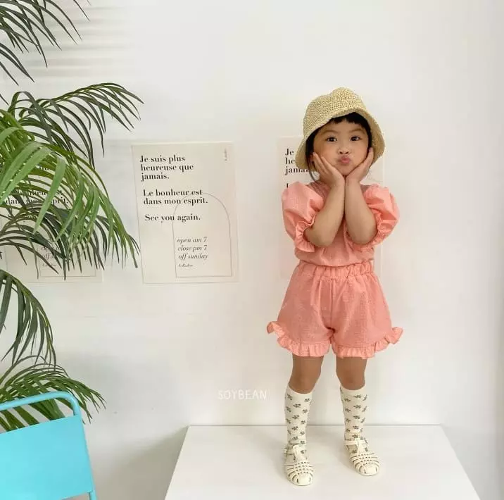 Soybean - Korean Children Fashion - #childrensboutique - Frill Top Bottom Set