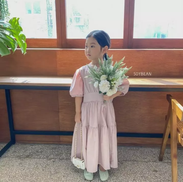Soybean - Korean Children Fashion - #designkidswear - Cool Shirring Puff One-piece - 2