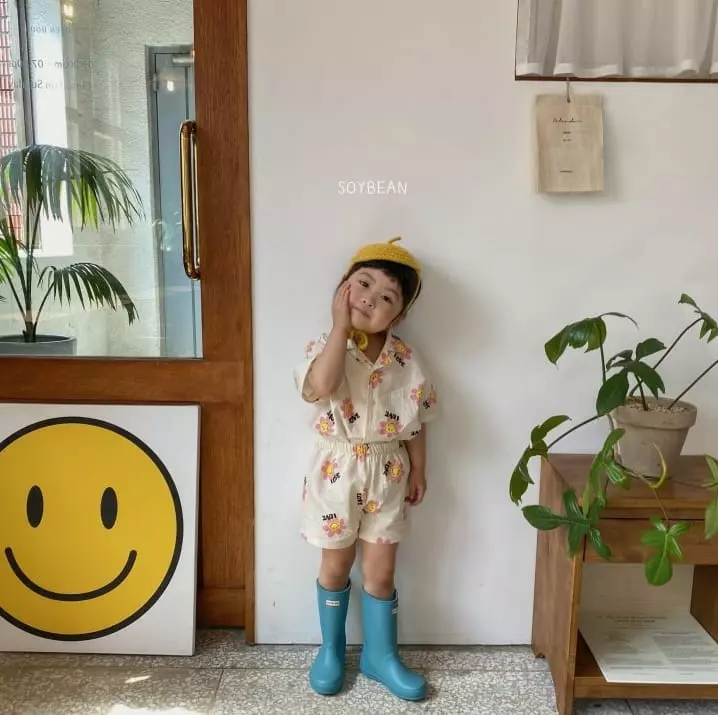 Soybean - Korean Children Fashion - #discoveringself - Washing Smile Top Bottom Set - 7