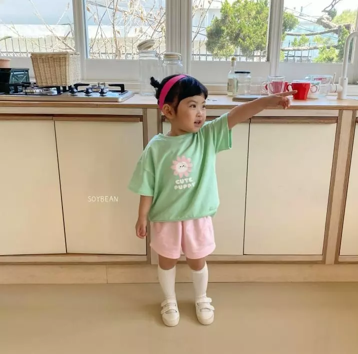 Soybean - Korean Children Fashion - #discoveringself - Flower Puppy Top Bottom Set - 10