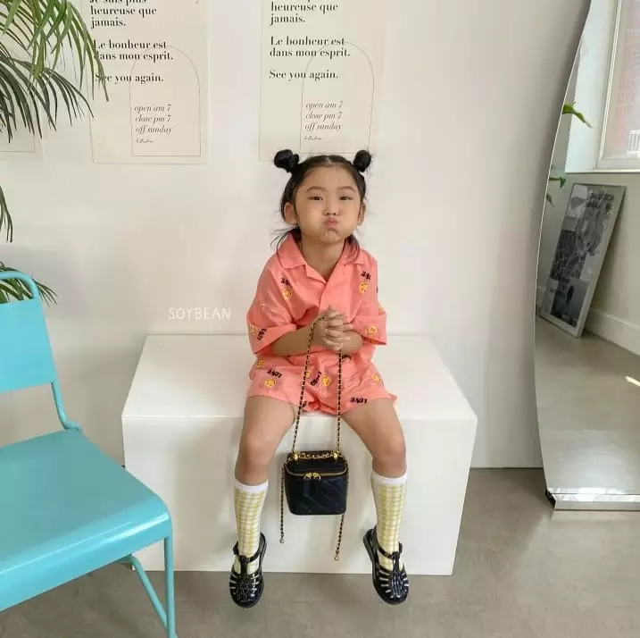 Soybean - Korean Children Fashion - #fashionkids - Washing Smile Top Bottom Set - 8
