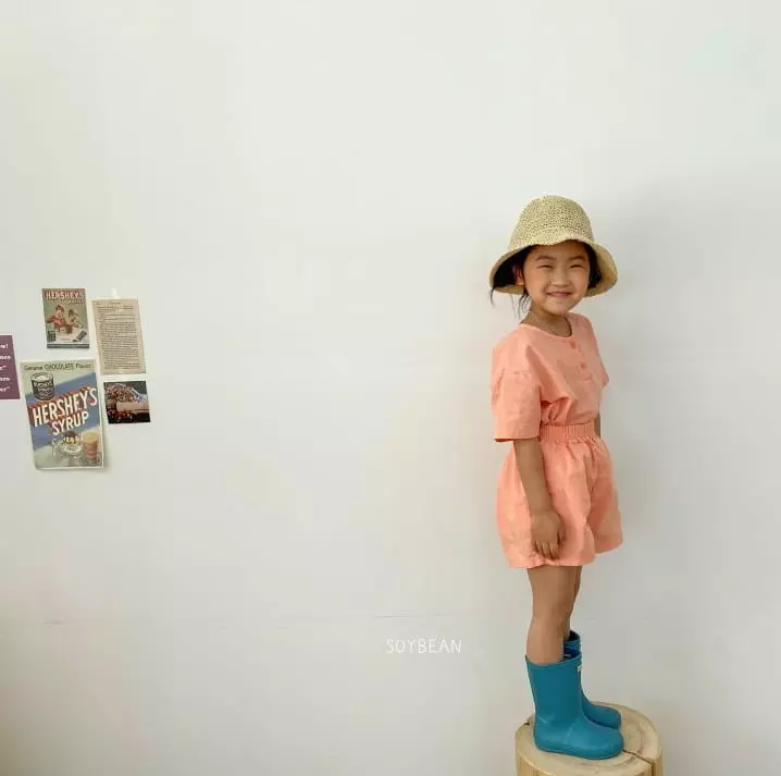 Soybean - Korean Children Fashion - #kidsshorts - Washing Linen Top Bottom Set - 8