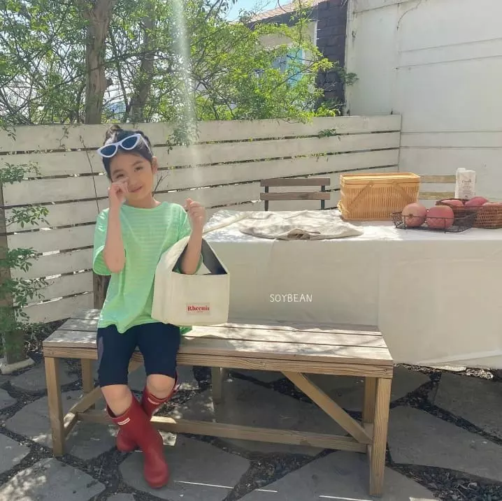 Soybean - Korean Children Fashion - #kidsshorts - Vivid Stripes Tee - 7