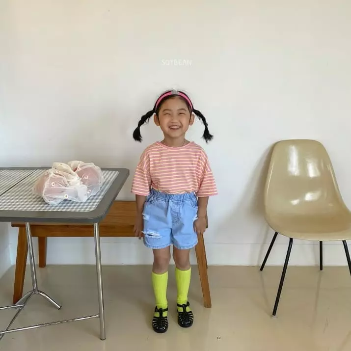 Soybean - Korean Children Fashion - #kidsshorts - Damage Jeans - 11