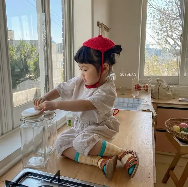 Soybean - Korean Children Fashion - #kidsshorts - Country Linen Top Bottom Set - 10