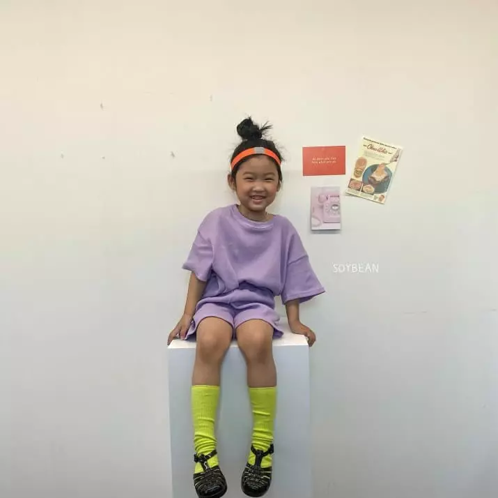 Soybean - Korean Children Fashion - #kidsshorts - Summer Waffle Top Bottom Set