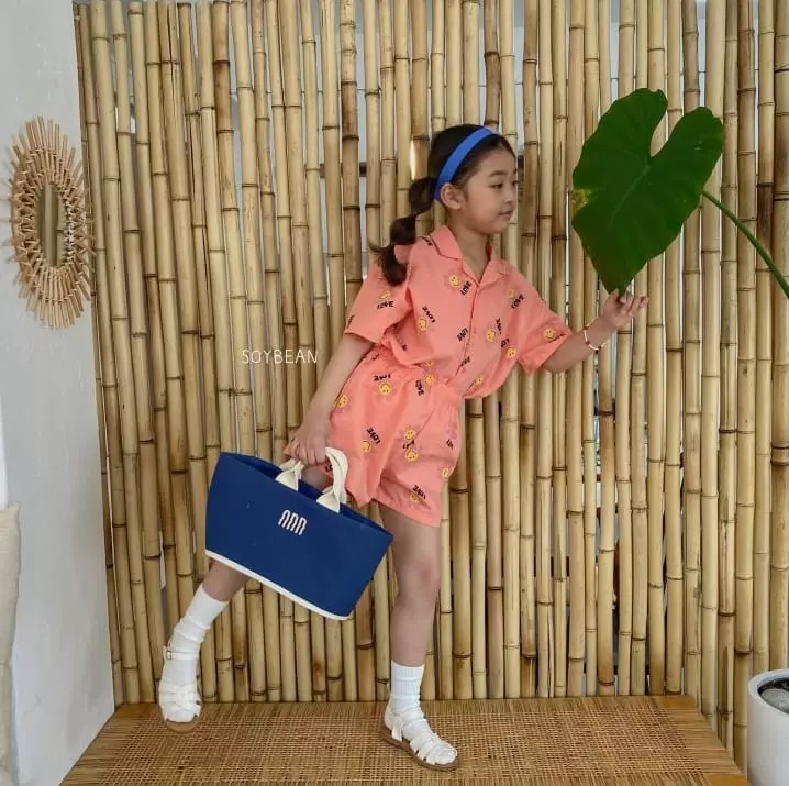 Soybean - Korean Children Fashion - #kidsstore - Washing Smile Top Bottom Set - 10