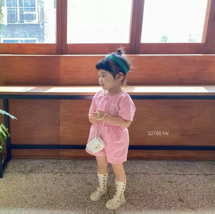 Soybean - Korean Children Fashion - #kidsstore - Washing Linen Top Bottom Set - 9