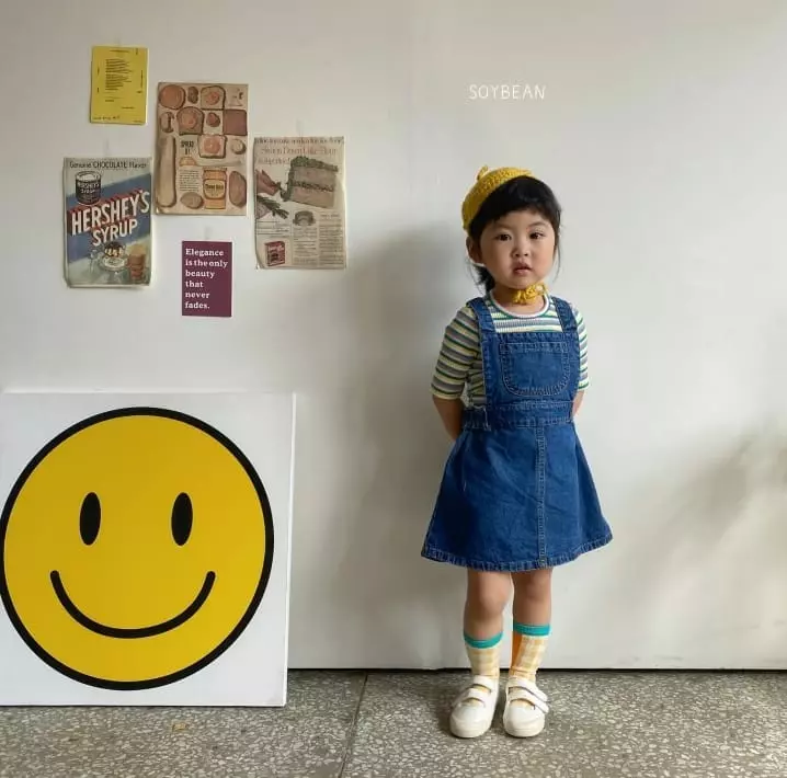 Soybean - Korean Children Fashion - #kidsstore - Denim Dungarees Skirt - 3