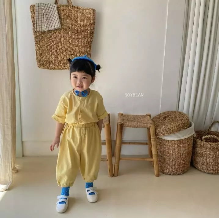 Soybean - Korean Children Fashion - #kidzfashiontrend - Country Linen Top Bottom Set - 12