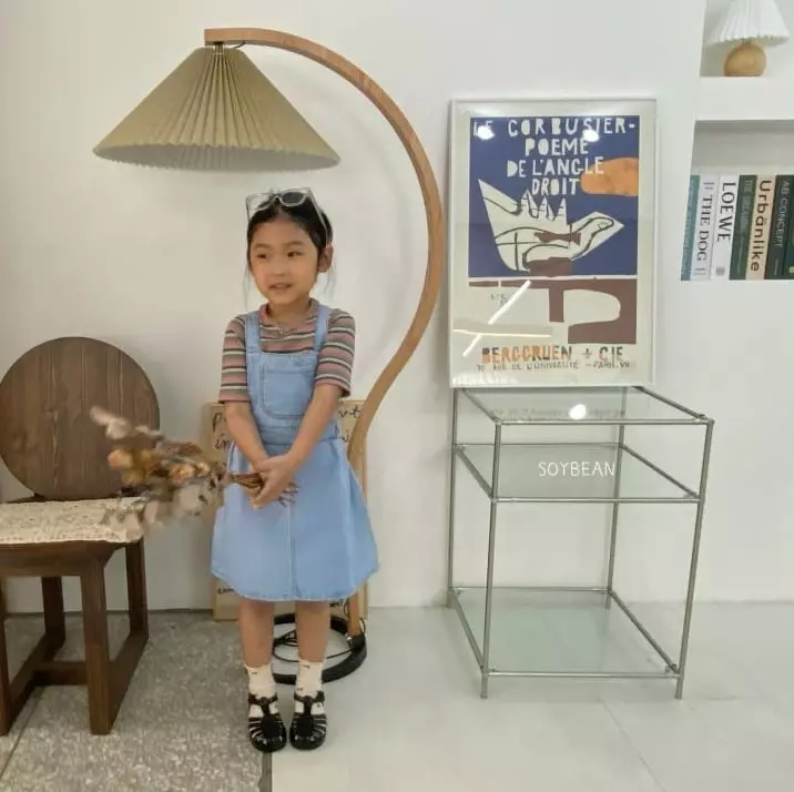 Soybean - Korean Children Fashion - #kidsstore - Denim Dungarees Skirt - 4