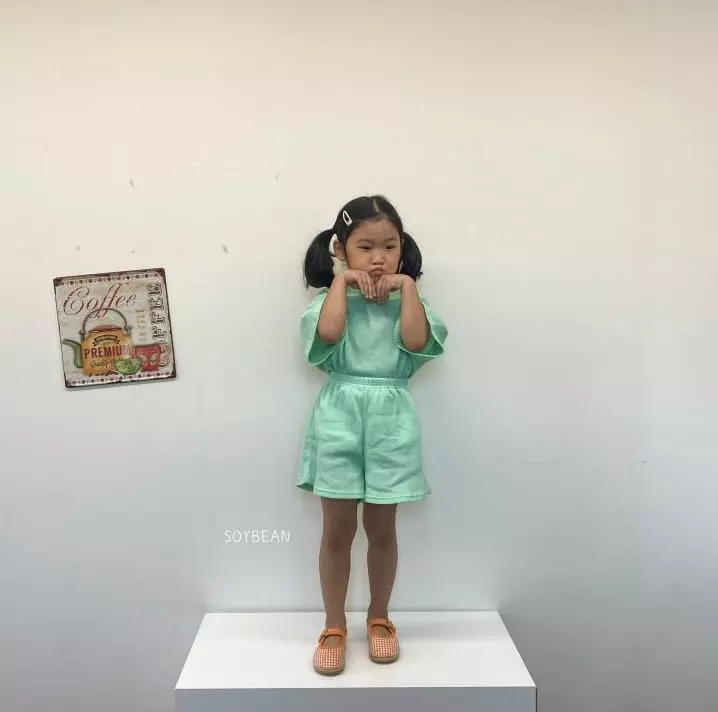 Soybean - Korean Children Fashion - #kidzfashiontrend - Summer Waffle Top Bottom Set - 3