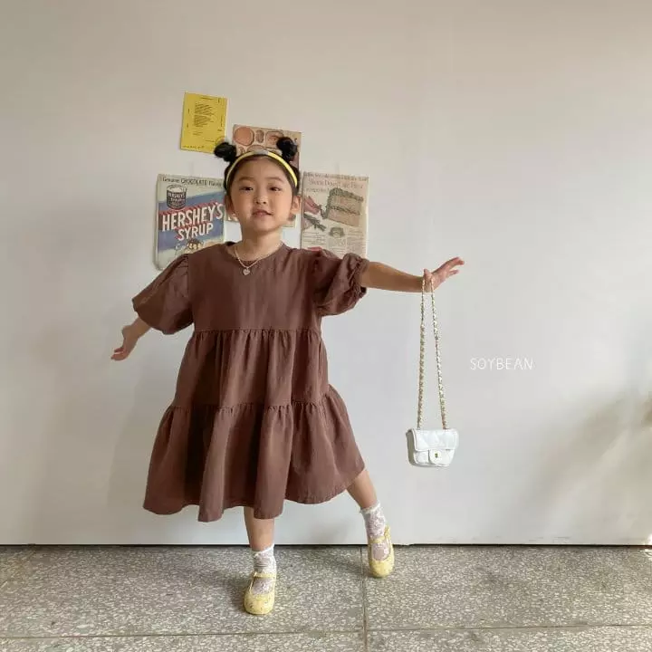 Soybean - Korean Children Fashion - #kidzfashiontrend - Linen Washing One-piece - 2
