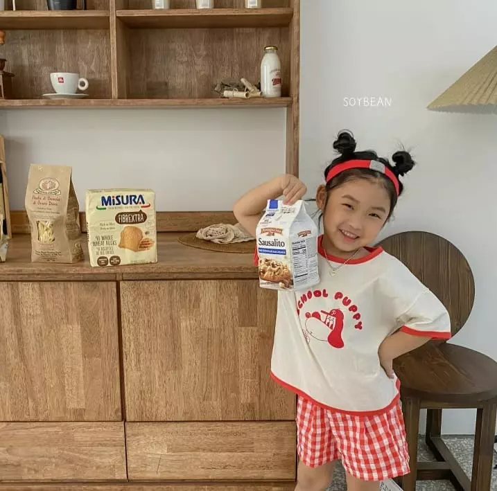 Soybean - Korean Children Fashion - #littlefashionista - School Puppy Top Bottom Set - 5