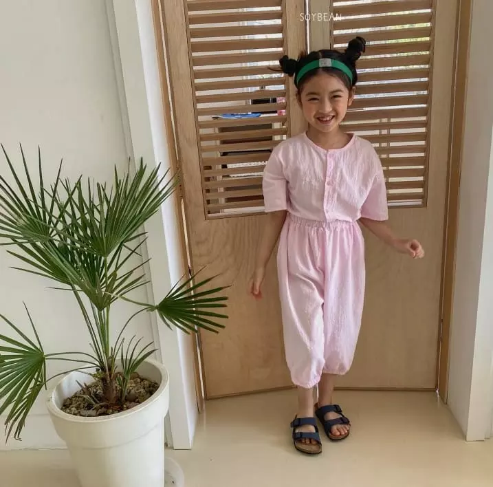 Soybean - Korean Children Fashion - #minifashionista - Country Linen Top Bottom Set - 2