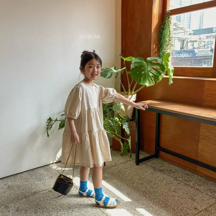 Soybean - Korean Children Fashion - #minifashionista - Linen Washing One-piece - 6