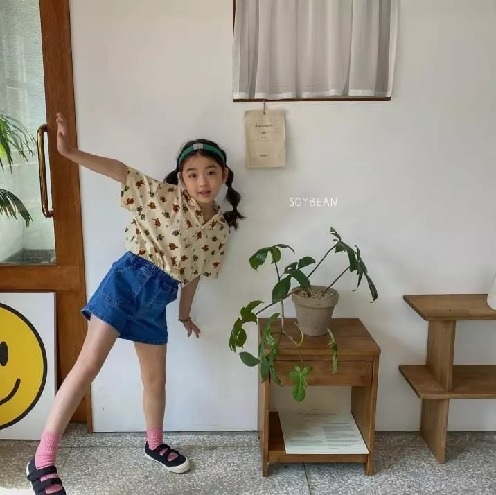 Soybean - Korean Children Fashion - #minifashionista - Pocket Denim Shorts - 4