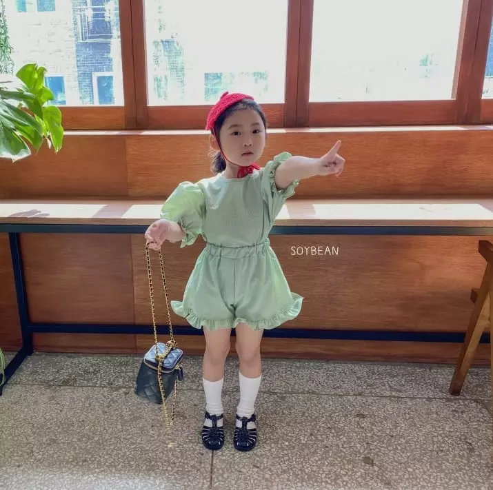 Soybean - Korean Children Fashion - #prettylittlegirls - Frill Top Bottom Set - 12