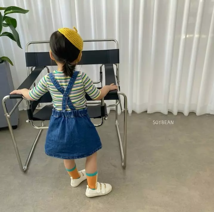 Soybean - Korean Children Fashion - #todddlerfashion - Denim Dungarees Skirt - 10