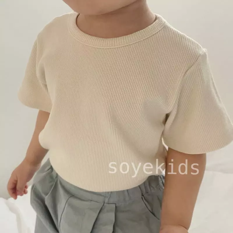 Soye - Korean Children Fashion - #kidzfashiontrend - Waffle Short Sleeves Tee - 10