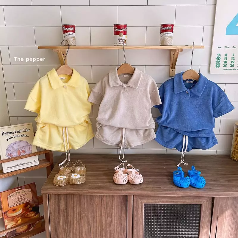 The Pepper - Korean Children Fashion - #Kfashion4kids - Terry Top Bottom Set - 5