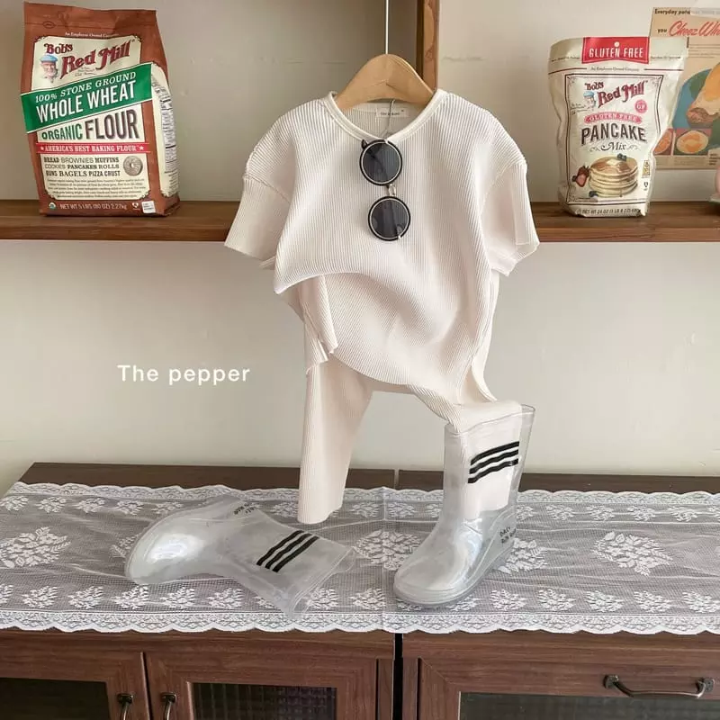 The Pepper - Korean Children Fashion - #discoveringself - Pleats Top Bottom Set - 2